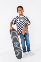 Load image into Gallery viewer, Skateboard Ghost | Checkered Boxy Tee
