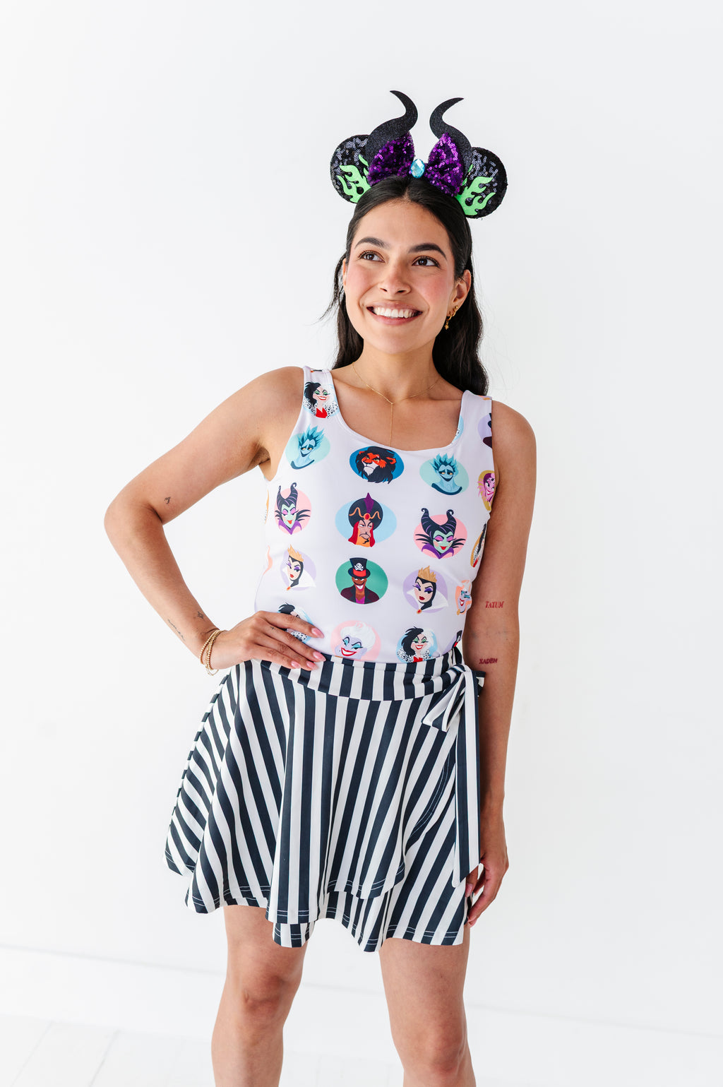 Midnight Stripes | Side-Tie SKORT