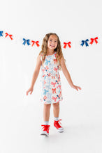 Load image into Gallery viewer, Red, White + BOWS | Tennis Dress