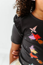 Load image into Gallery viewer, WITCHES | Ruffle Graphic Tee (Charcoal)