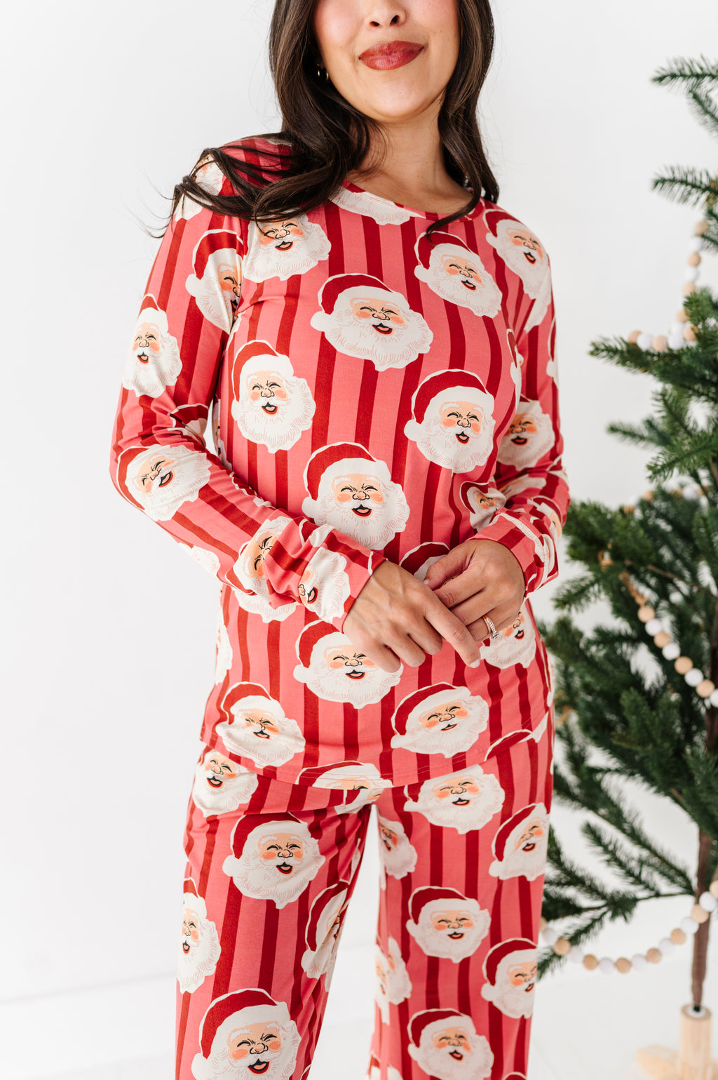 RED Santa Stripes | WOMEN'S Long Sleeve Top