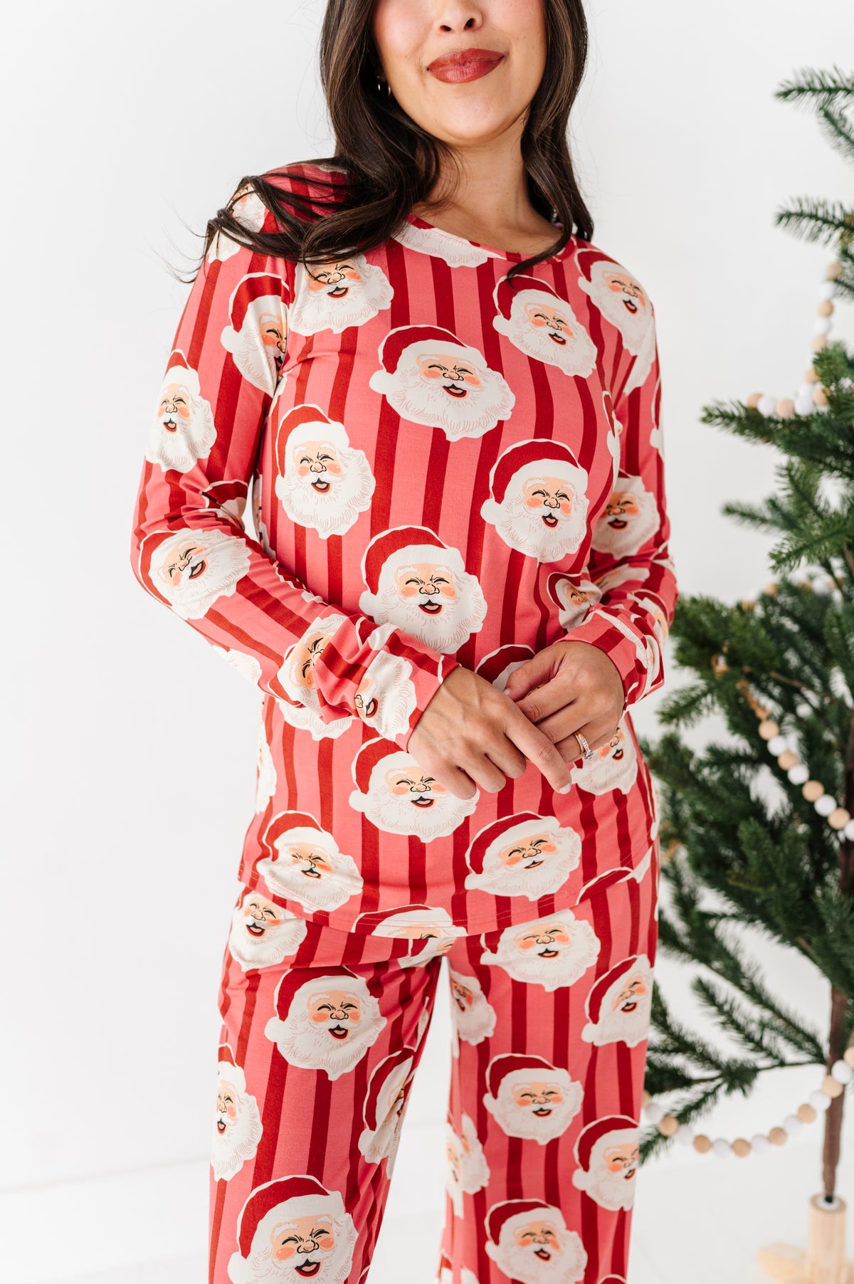 RED Santa Stripes | WOMEN'S Long Sleeve Top