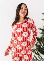 RED Santa Stripes | WOMEN'S Long Sleeve Top