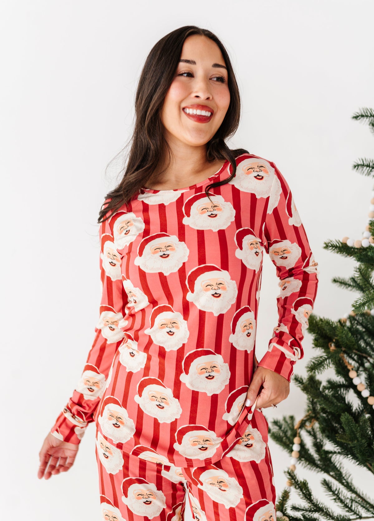 RED Santa Stripes | WOMEN'S Long Sleeve Top