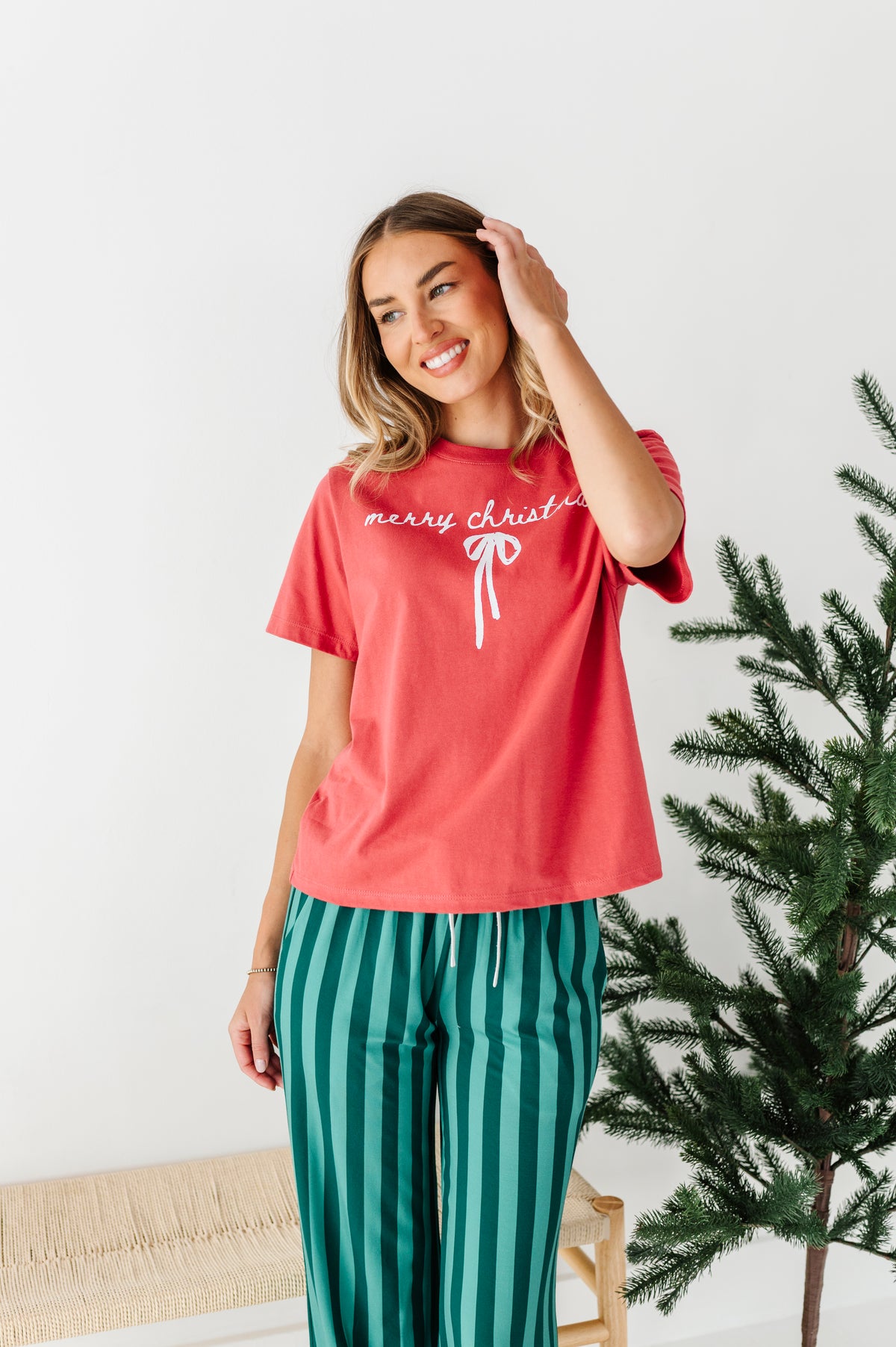 Merry Christmas Bow | (RED) ADULT (Both CROP + FULL LENGTH listed here!)
