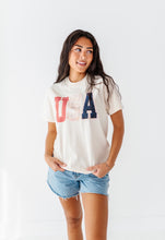 Load image into Gallery viewer, Patchwork USA | ADULT tees (*CROP + FULL LENGTH HERE)