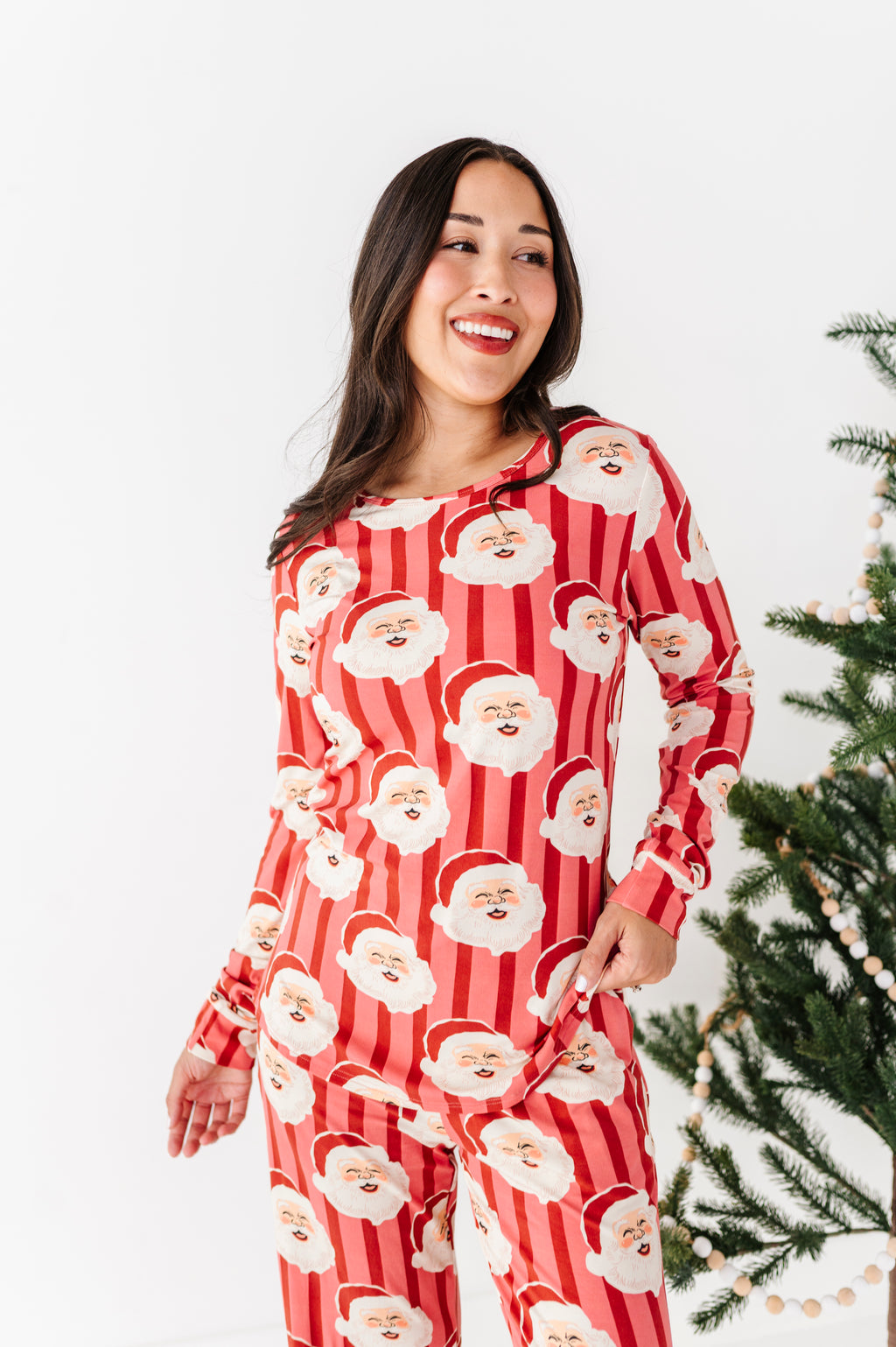 RED Santa Stripes | WOMEN'S Long Sleeve Top
