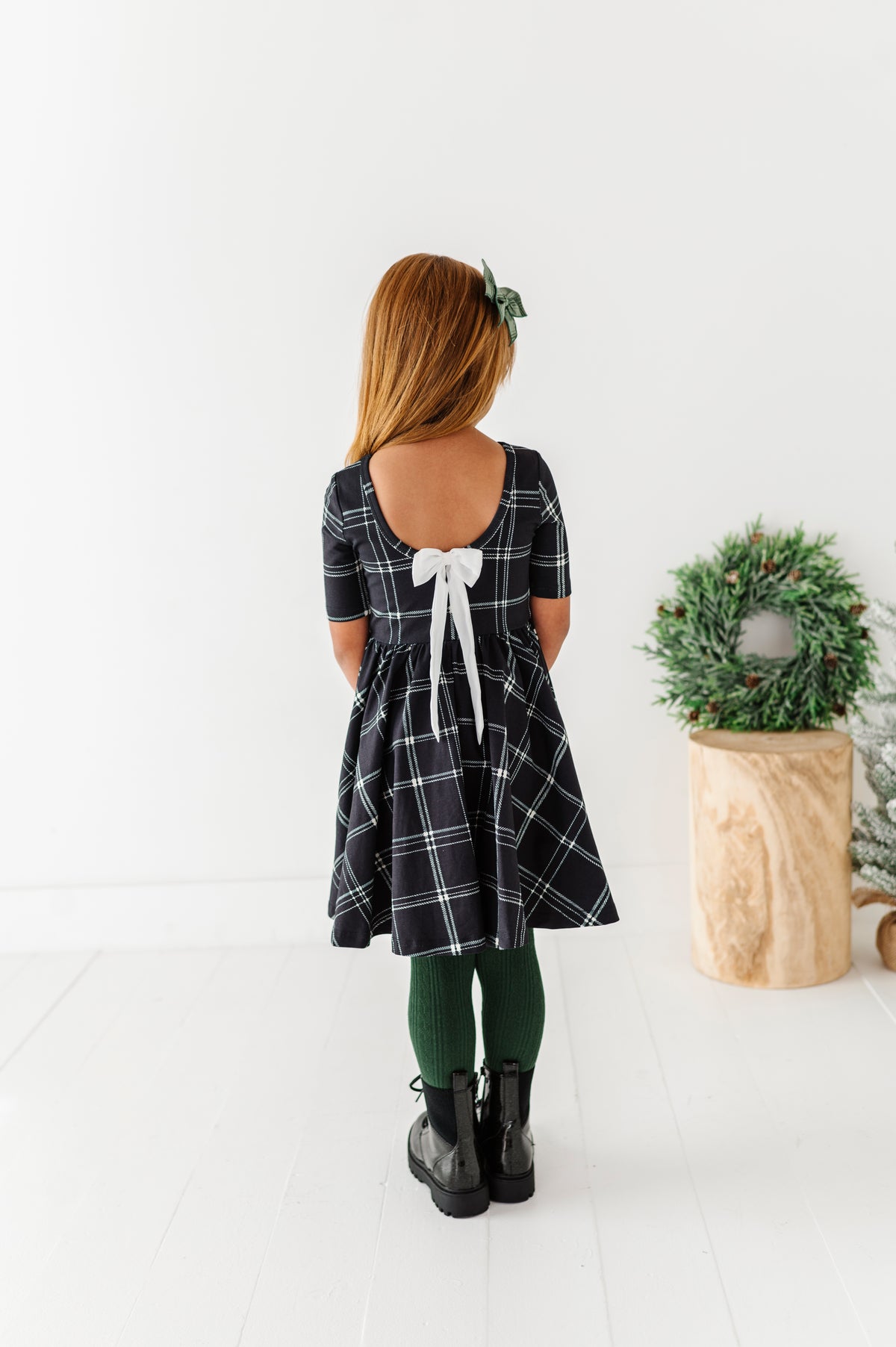 Black Plaid | Scoop Back Dress