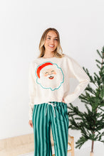 Load image into Gallery viewer, Cream Santa | CROPPED SWEATSHIRT