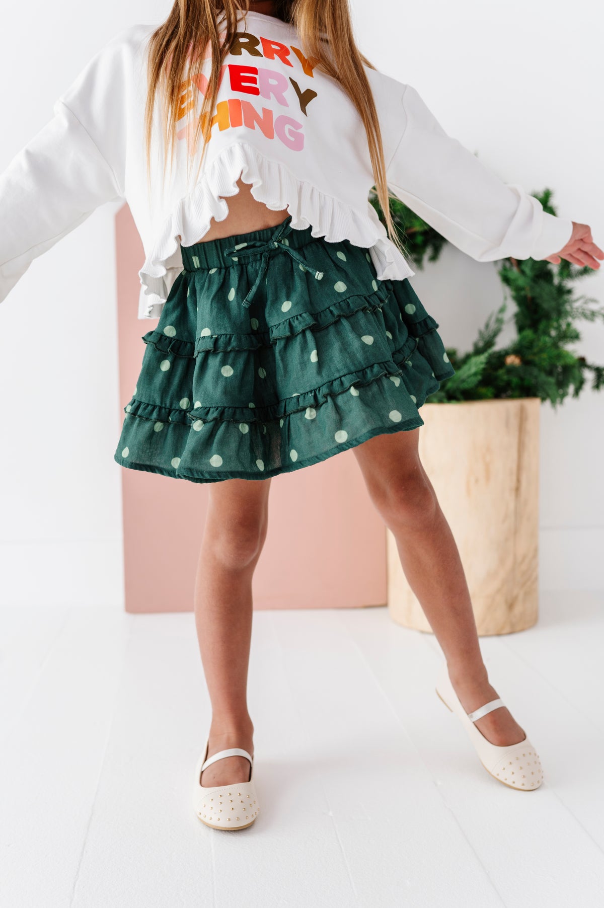 Pine Polka Dot | 3-Tiered Skort