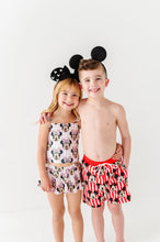 Load image into Gallery viewer, Red Stripe Mickey | BOY Swim Shorts