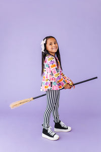 Espresso Striped | (SLIM) LEGGING