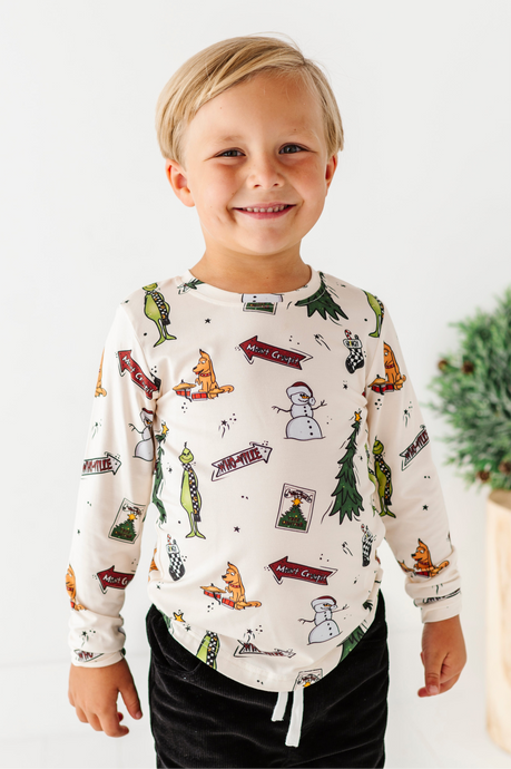 Retro Grinch | Bamboo Long Sleeve Shirt