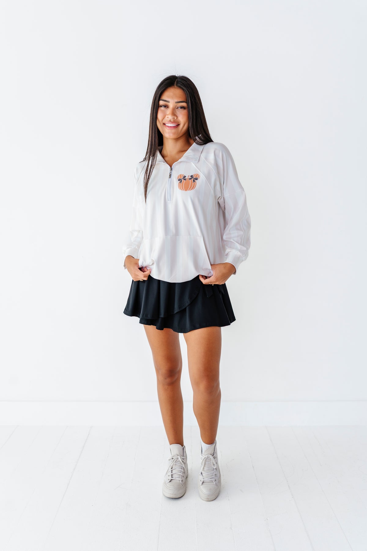 Piggy Pumpkin Stripe | ADULT 1/4th ZIP