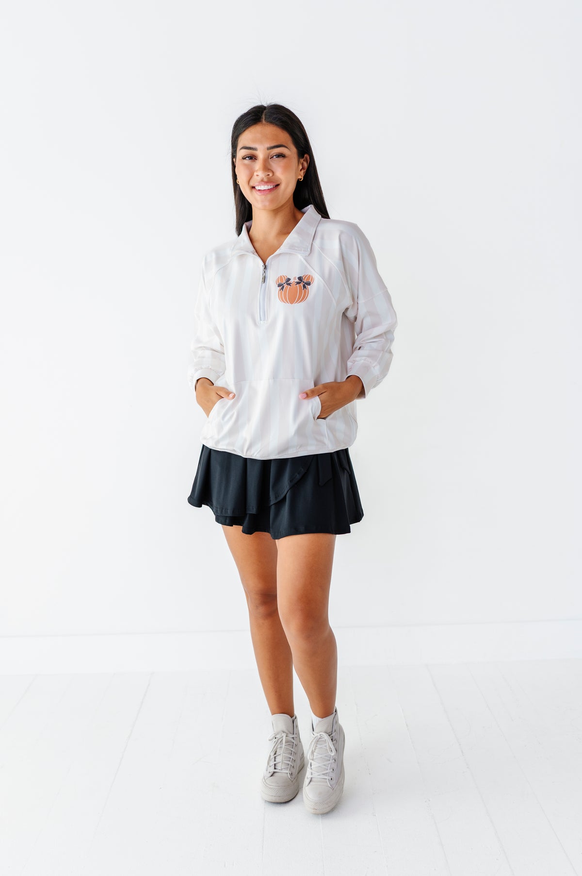 Piggy Pumpkin Stripe | ADULT 1/4th ZIP