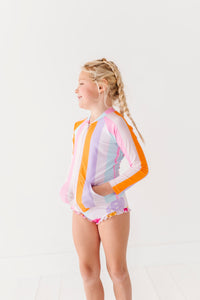 Summer Stripes: RASHGUARD ZIP-UP *SHIRT ONLY!*