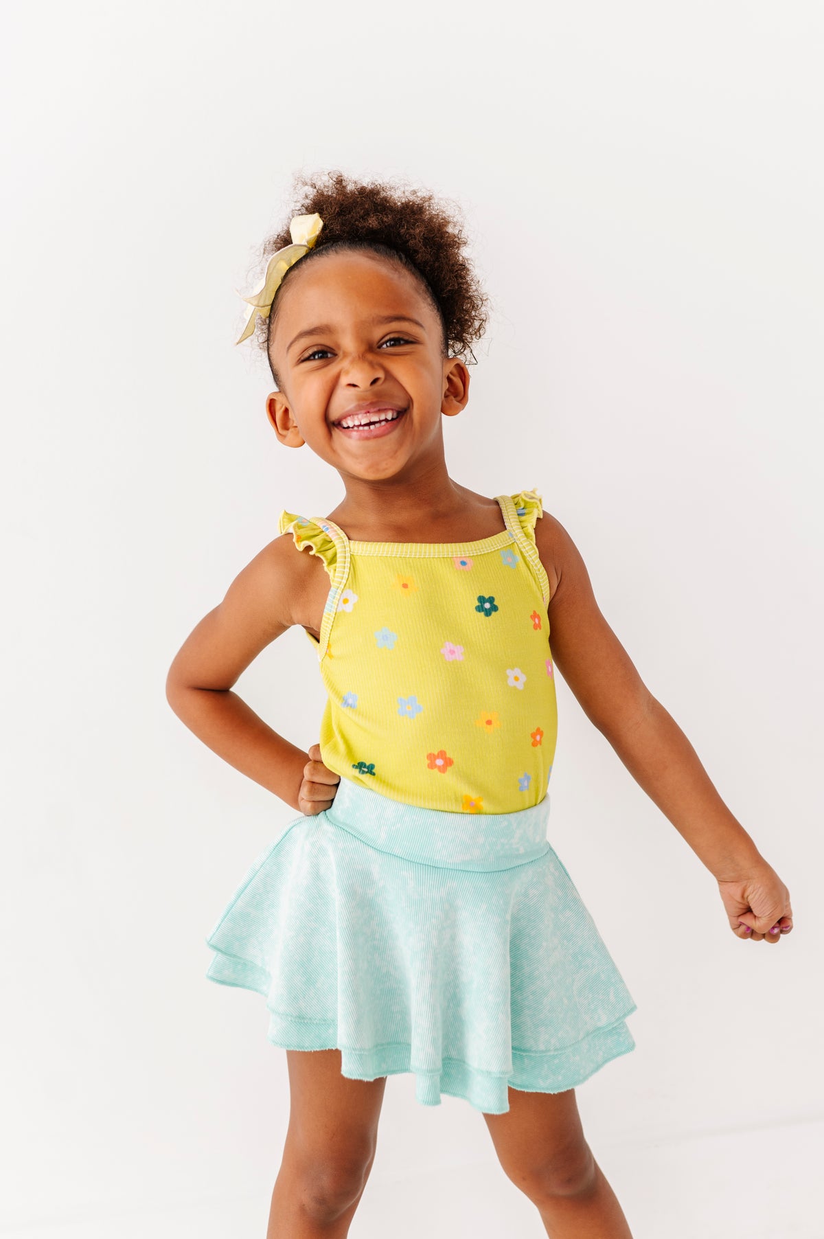Lemon-Lime Floral | Ribbed Tank