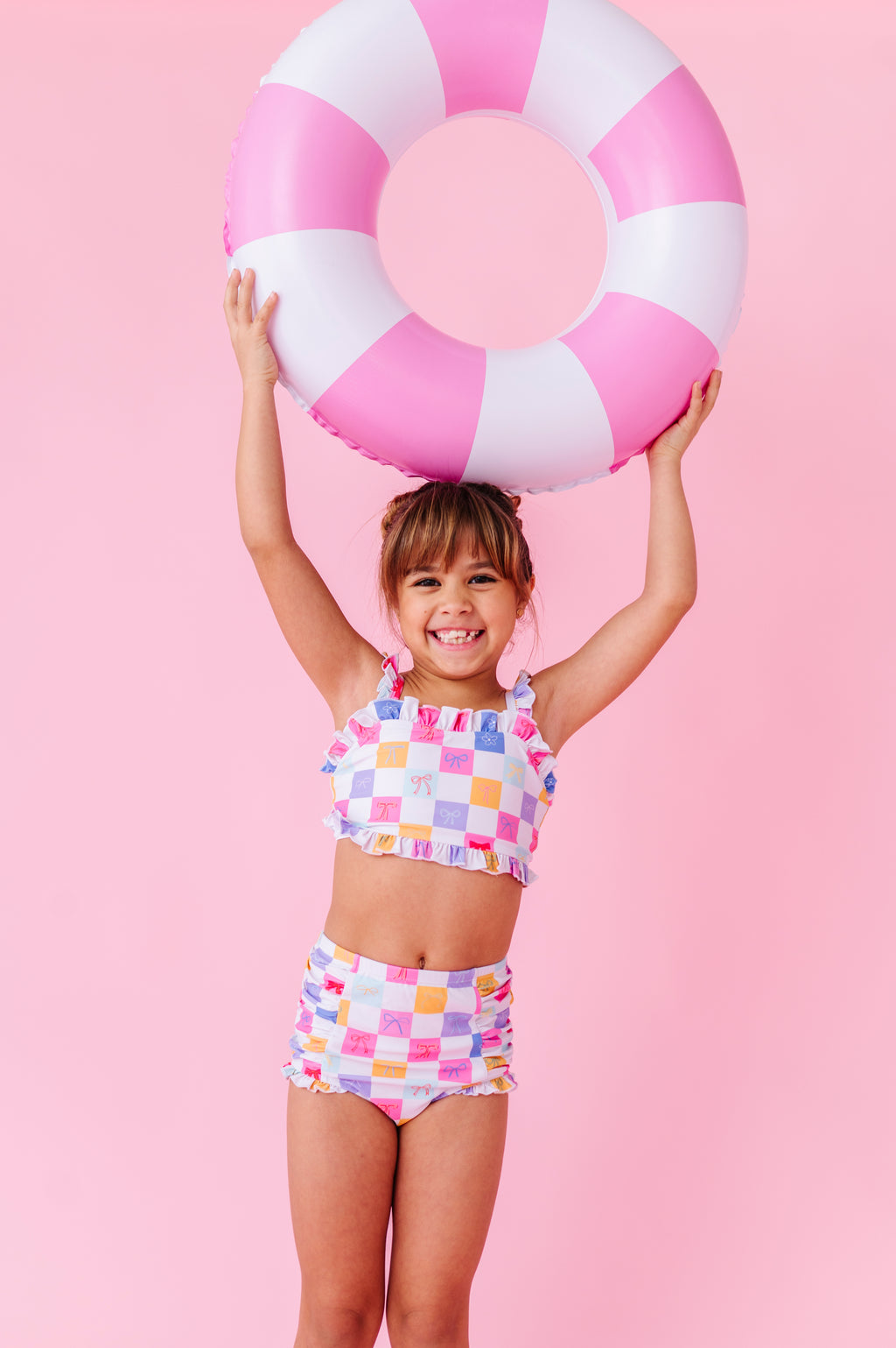 Confetti Check Bows | BANDEAU RUFFLE 2-PIECE