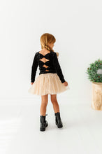 Load image into Gallery viewer, Black Velvet | Bow Back Long Sleeve Top