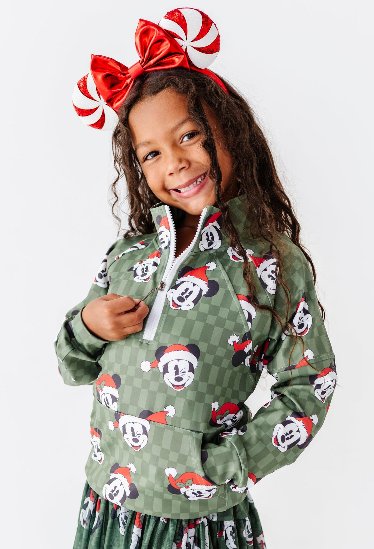 Mickey's Evergreen Check | KIDS 1/4th ZIP