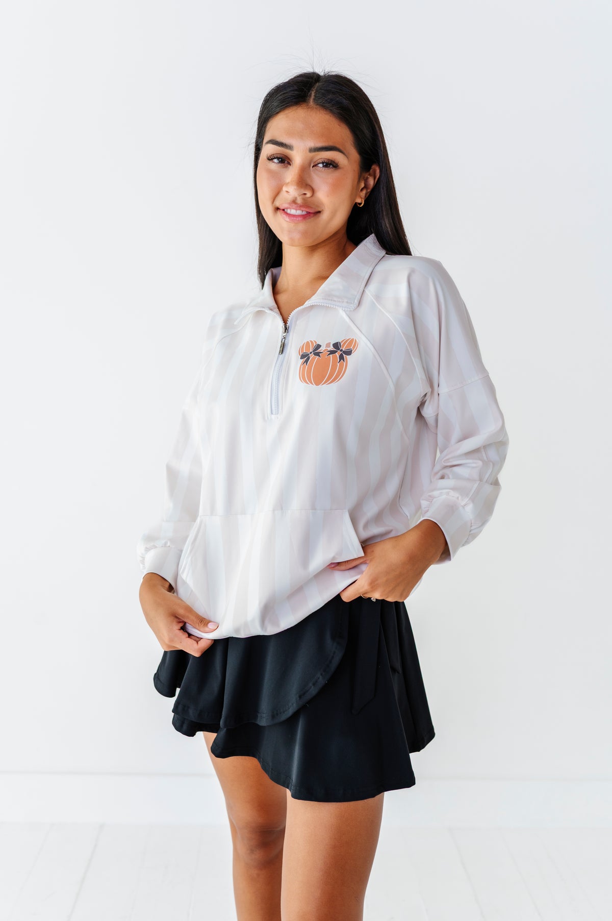 Piggy Pumpkin Stripe | ADULT 1/4th ZIP