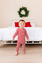 Load image into Gallery viewer, Red Stripes | ZIP ROMPER