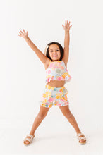 Load image into Gallery viewer, Retro Sunshine | Ruffle Linen Crop Tank + Shorts SET