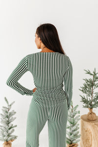 Green Stripes | Women’s PJ TOP