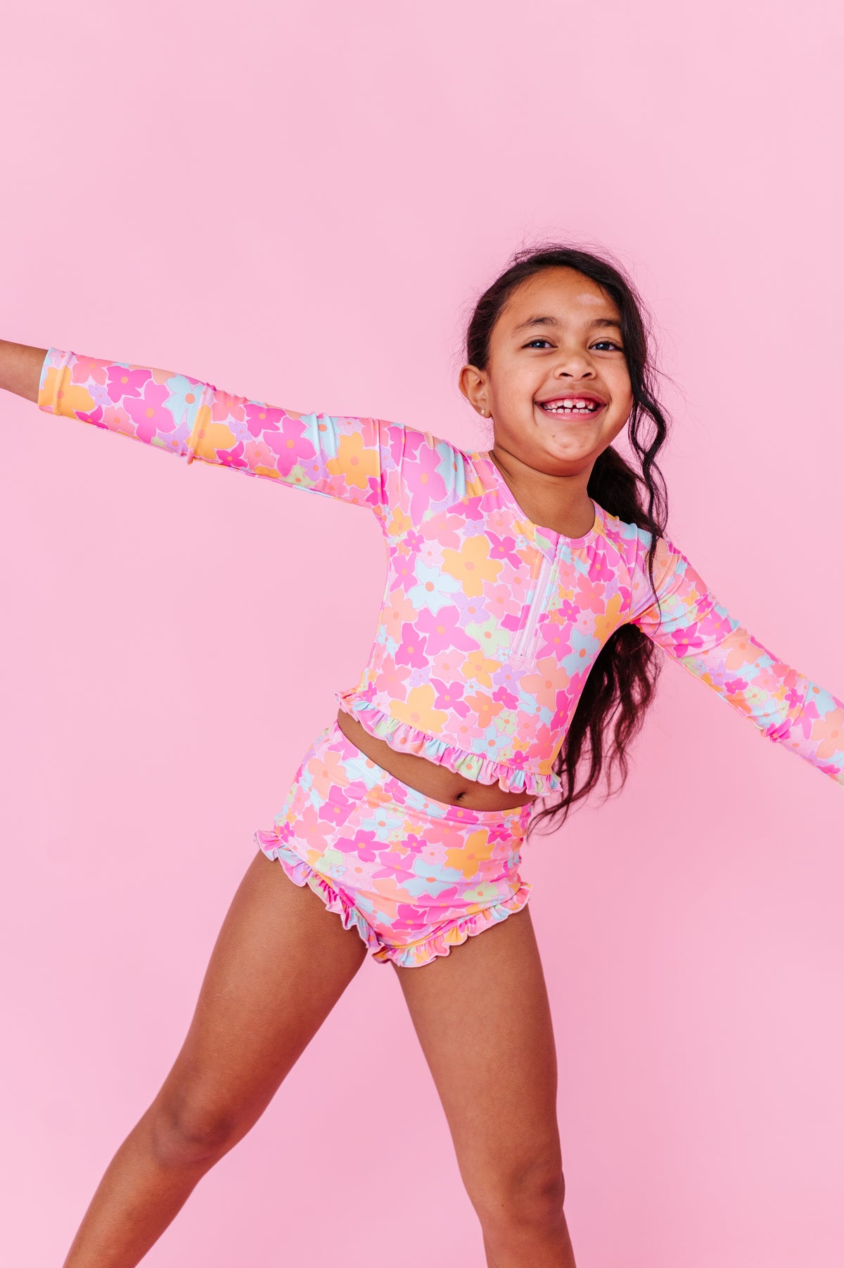 Tutti Fruitti Blossom | 1/4th ZIP RASHGUARD 2-PIECE