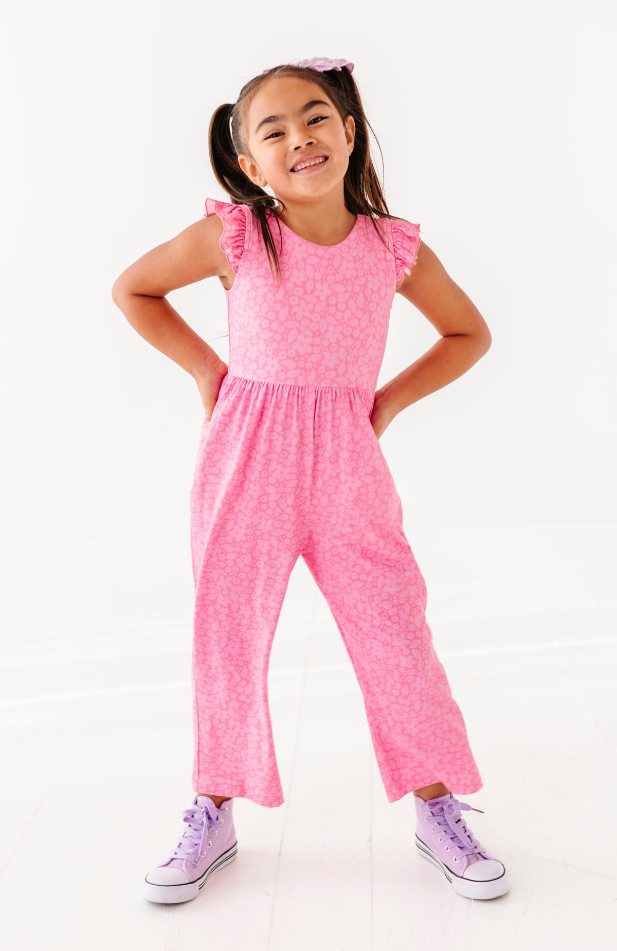 Bubblegum FLORAL | Cropped Pant Romper