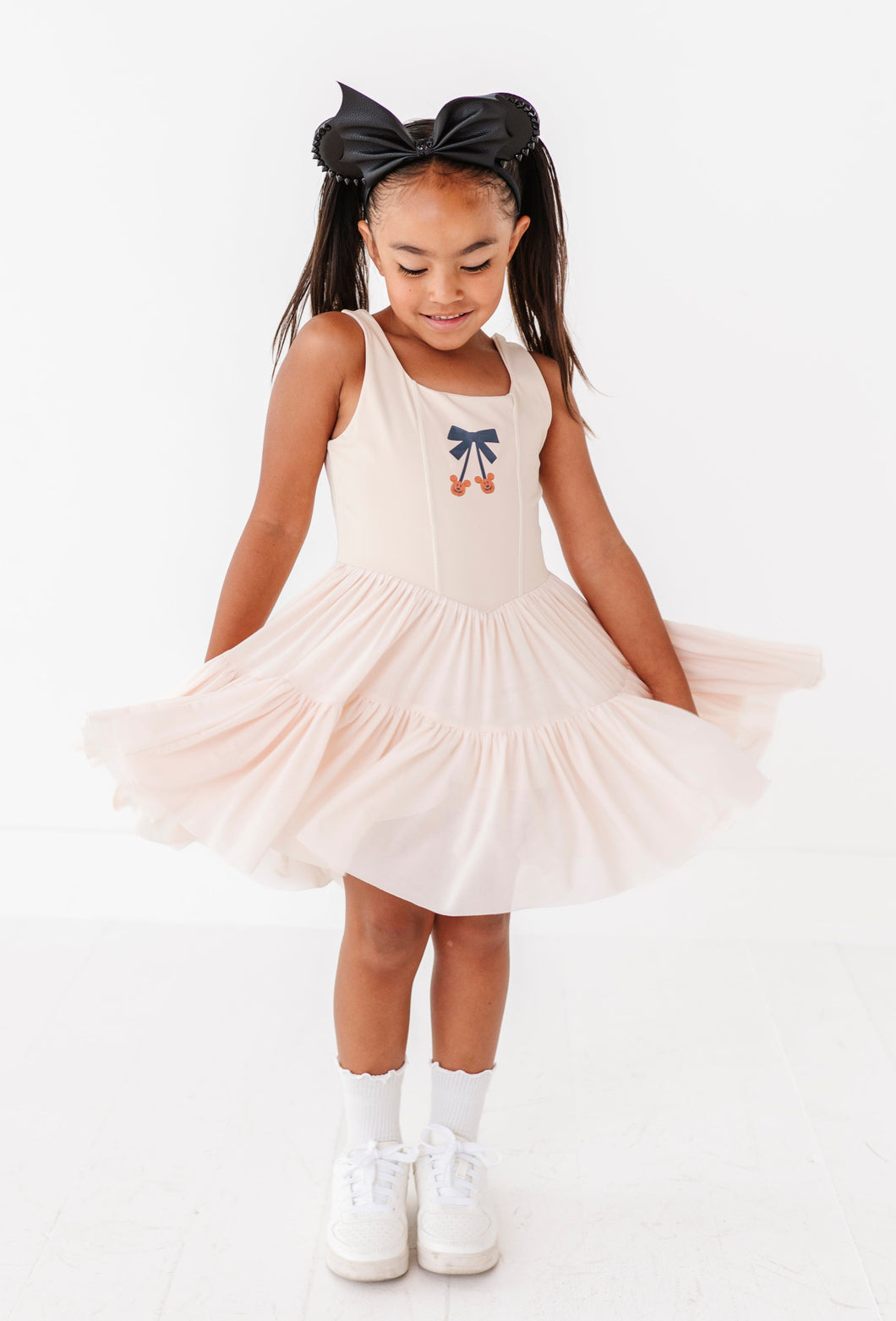 Pumpkin Bow TAN | (KIDS) Mesh DRESS