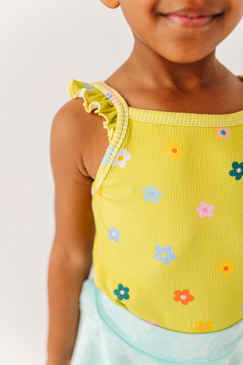 Lemon-Lime Floral | Ribbed Tank