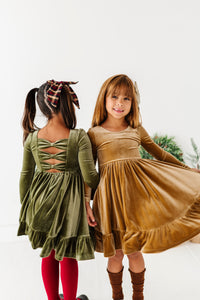 Carmel | Velvet Bow Back Dress