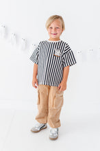 Load image into Gallery viewer, Peace-Out Ghost | Stripes Boxy Tee