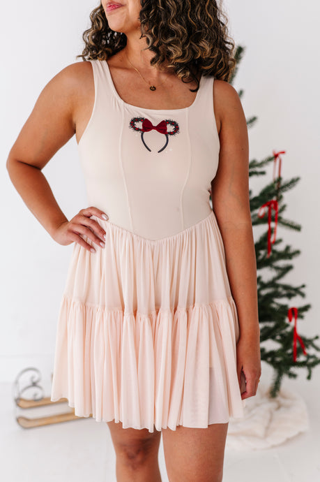 Wreath Ears | (ADULT) Mesh TAN DRESS