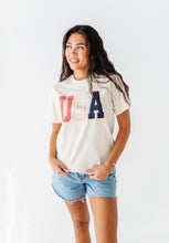 Load image into Gallery viewer, Patchwork USA | ADULT tees (*CROP + FULL LENGTH HERE)