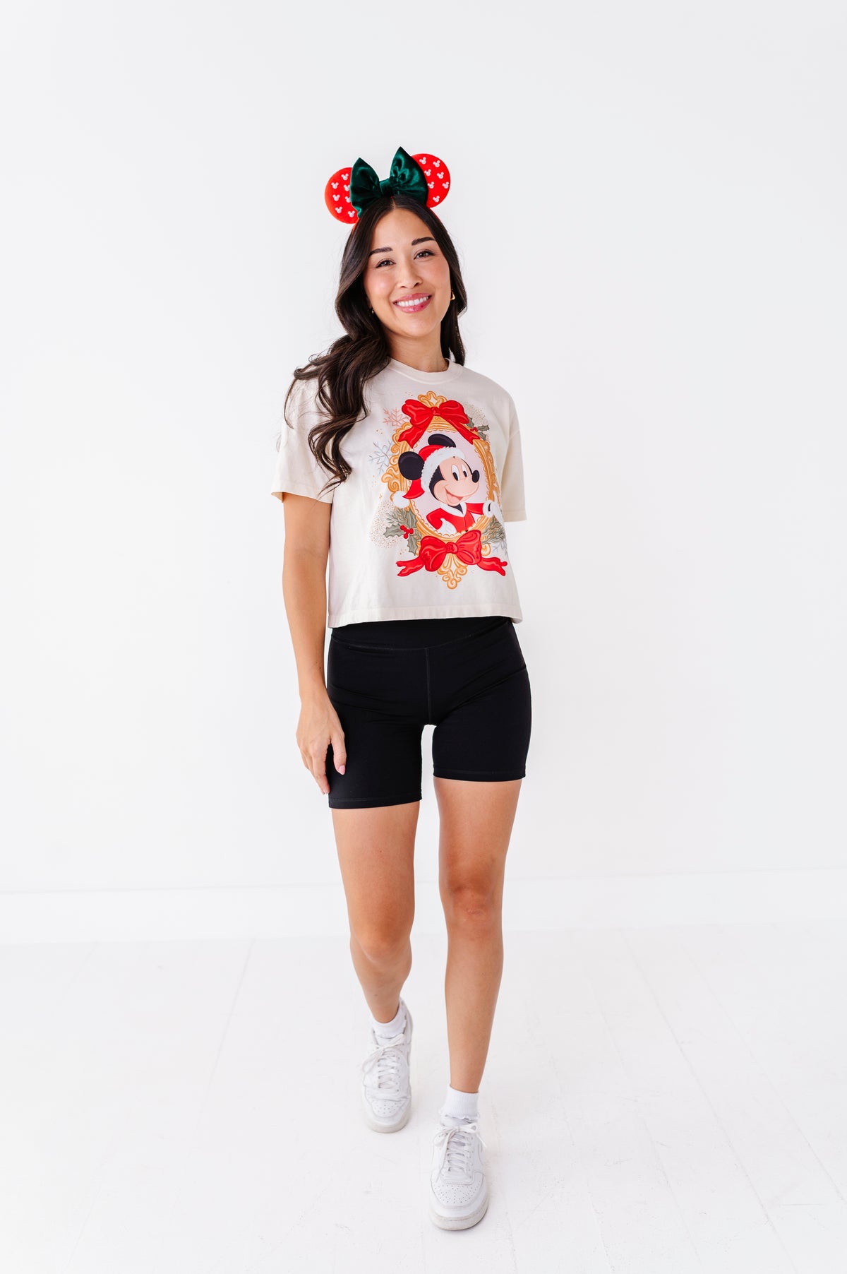 Mickey Bow Frame | ADULT Cream *BOTH CROP + FULL LENGTH HERE!*