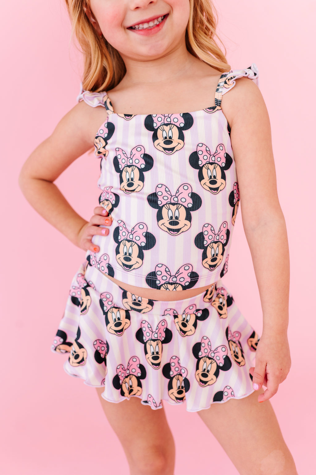 Purple Stripe Minnie | TWO-PIECE Skirted Suit