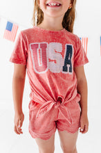 Load image into Gallery viewer, RED Patchwork USA | Tie Front Tee