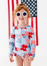 Load image into Gallery viewer, Freedom Floral | ONE-PIECE RASHGUARD