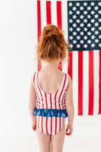 Load image into Gallery viewer, Spangled Stripes | SKIRTED ONE-PIECE