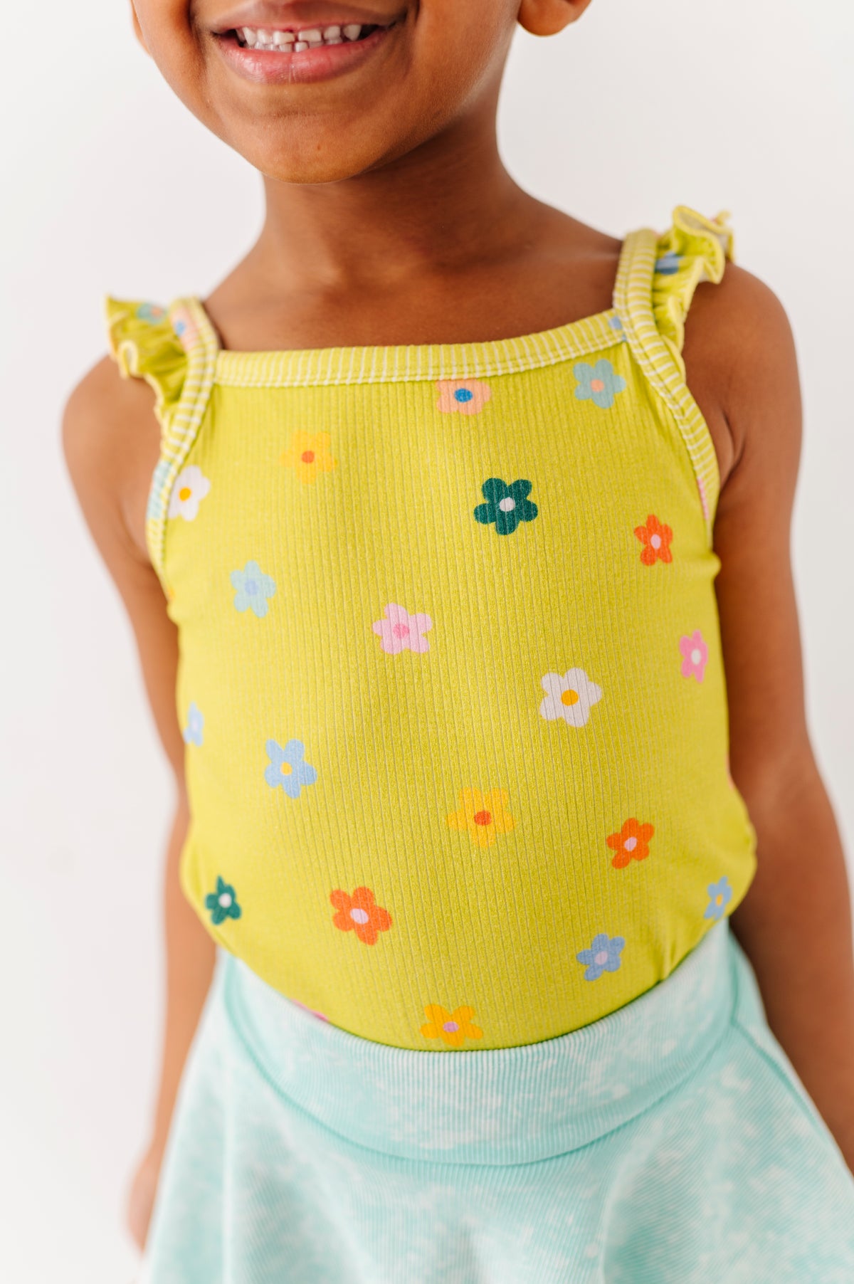 Lemon-Lime Floral | Ribbed Tank