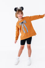 Load image into Gallery viewer, Stripe Mouse Bow (RUST) | SIDE SPLIT SWEATSHIRT