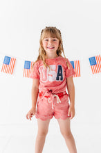 Load image into Gallery viewer, RED Patchwork USA | Tie Front Tee