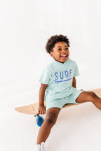 Surf | Mint Hooded Tee (French Terry)