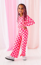 Load image into Gallery viewer, Hot Pink Check | Wide Leg Ribbed SET