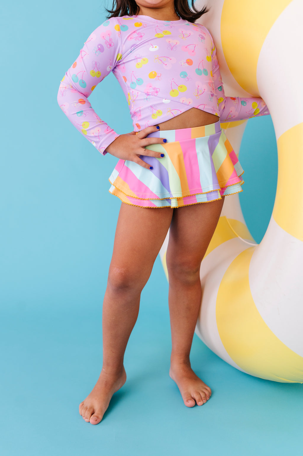 Cherry Crush |  RASHGUARD SKIRTED 2-PIECE