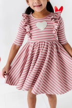 Load image into Gallery viewer, PINK + WHITE STRIPE | Ultimate Twirl Ruffle Dress