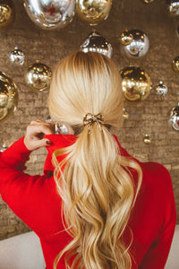 Silver Bow Ponytail Cuff