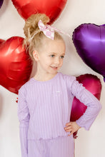 Load image into Gallery viewer, Lilac Checkered Fabric Bow on Clip